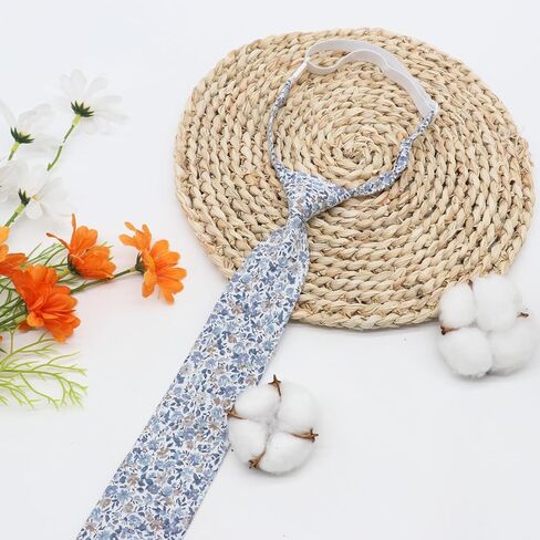Cotton Boys Tie, Floral Ties for Boy Adjustable Pre-tied Kids Neckties for School Uniforms Wedding Party Graduation in Saudi Arabia