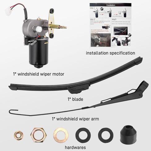 Jerbor UTV Electric Wiper Moto Kit Fit for Hisun Can Am RZR Ranger Defender Pro 12V 30W 16 " in Kuwait