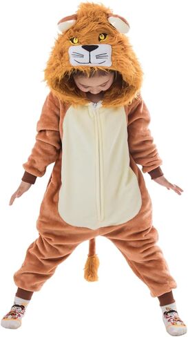 Unisex Kids Animal Onesie Pajamas Children Flannel Halloween Cosplay Costume Homewear Sleepwear for Boys Girls Gift in Kuwait