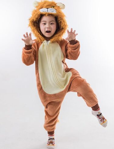 Unisex Kids Animal Onesie Pajamas Children Flannel Halloween Cosplay Costume Homewear Sleepwear for Boys Girls Gift in Kuwait