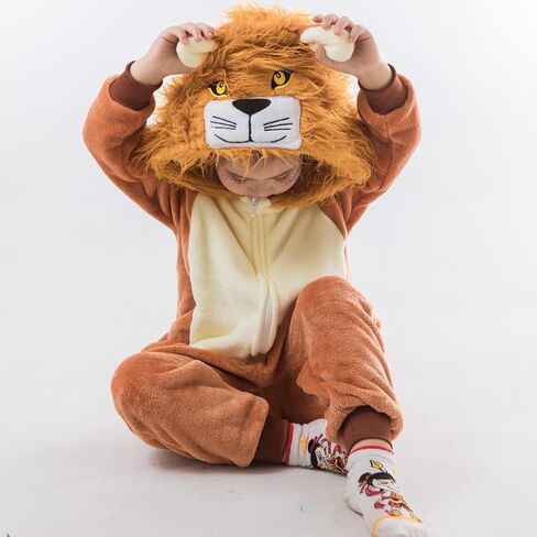 Unisex Kids Animal Onesie Pajamas Children Flannel Halloween Cosplay Costume Homewear Sleepwear for Boys Girls Gift in Kuwait