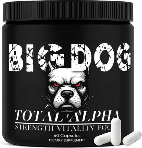 Big Dog 3-in-1 Total Alpha Blend for Men, Non-GMO - Natural Energy & Endurance Support, 60 Count (1) in Saudi Arabia