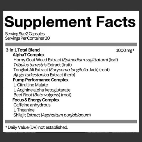 Big Dog 3-in-1 Total Alpha Blend for Men, Non-GMO - Natural Energy & Endurance Support, 60 Count (1) in Saudi Arabia