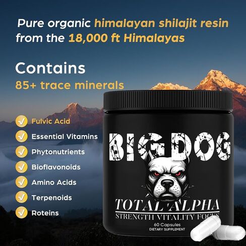 Big Dog 3-in-1 Total Alpha Blend for Men, Non-GMO - Natural Energy & Endurance Support, 60 Count (1) in Saudi Arabia