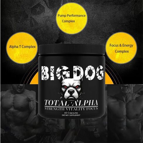 Big Dog 3-in-1 Total Alpha Blend for Men, Non-GMO - Natural Energy & Endurance Support, 60 Count (1) in Saudi Arabia