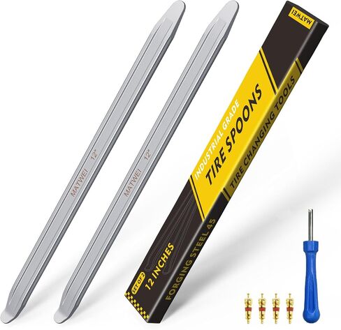 Tire Spoons Tire Iron - 2Pcs 12In Industrial-Grade Heavy-Duty Steel Tire Removal & Changing Tool for Motorcycle, Bicycle, Lawn Mower, Scooter, Small Vehicles in Saudi Arabia