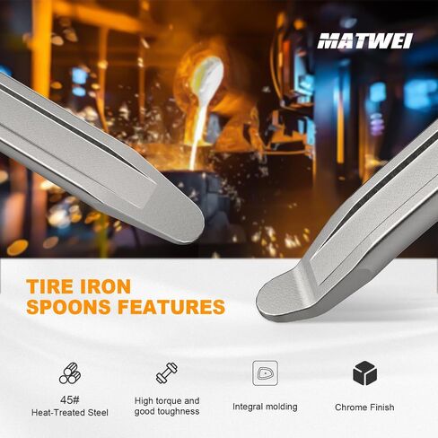 Tire Spoons Tire Iron - 2Pcs 12In Industrial-Grade Heavy-Duty Steel Tire Removal & Changing Tool for Motorcycle, Bicycle, Lawn Mower, Scooter, Small Vehicles in Saudi Arabia