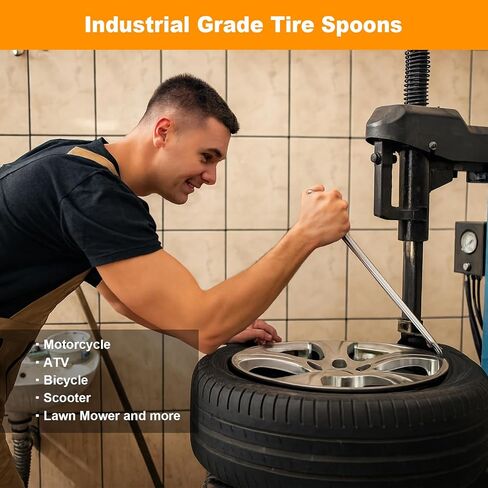 Tire Spoons Tire Iron - 2Pcs 12In Industrial-Grade Heavy-Duty Steel Tire Removal & Changing Tool for Motorcycle, Bicycle, Lawn Mower, Scooter, Small Vehicles in Saudi Arabia