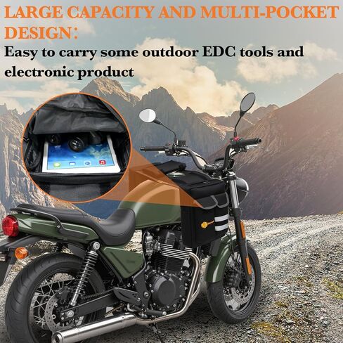 حقيبة سرج ATV مع حقيبة خريطة وبرودة ، حزمة خزان للصيد مقاومة للماء للمركبات التي تتوافق مع جميع المركبات ، متوافقة مع معظم ATVs ، عربات الثلج ، الدراجات النارية والدراجات (أسود) in Kuwait