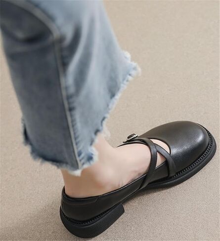 Women's Retro Style Slip On Flats Oxford Shoes Cross Straps Mary Jane Shoes in Saudi Arabia