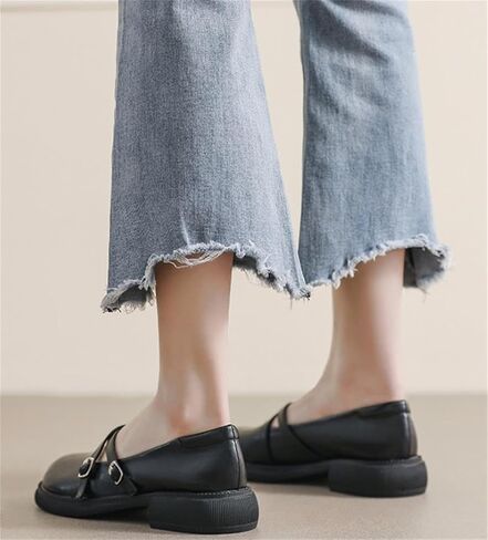 Women's Retro Style Slip On Flats Oxford Shoes Cross Straps Mary Jane Shoes in Saudi Arabia