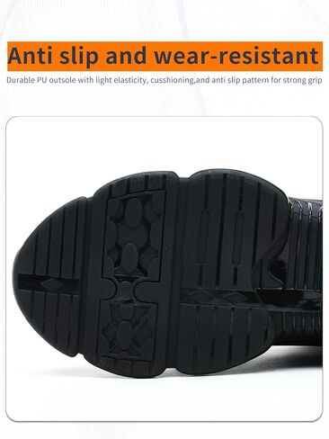 Steel-Toe Work Shoes, Non-Slip Mid-Top Safety Sneakers, Anti-Smashing, Anti-Puncture Protective Footwear, Comfortable Walking Shoes for Men Women in Saudi Arabia