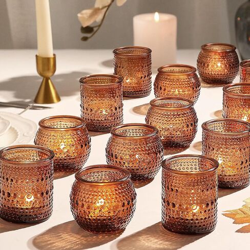 36ps Votive Candle Holders, 2x2.5inchs Gold Tea Light Candle Holders Glass for Table Centerpiece, Votives Candle Holders for Wedding, Bridal Shower and Tea Party Decorations (Gold) in Saudi Arabia