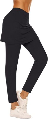 Skirted Leggings for Women Tennis Golf Skorts Capris Gym Yoga Athletic Skirt with Leggings Running Pickleball Clothing in Saudi Arabia