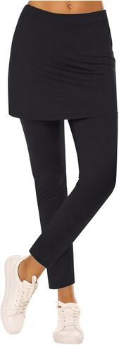 Skirted Leggings for Women Tennis Golf Skorts Capris Gym Yoga Athletic Skirt with Leggings Running Pickleball Clothing in Saudi Arabia