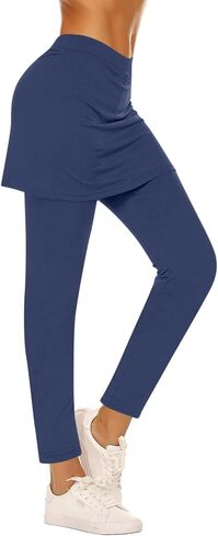 Skirted Leggings for Women Tennis Golf Skorts Capris Gym Yoga Athletic Skirt with Leggings Running Pickleball Clothing in Saudi Arabia