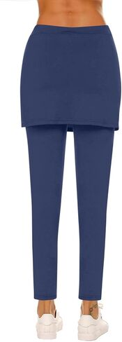 Skirted Leggings for Women Tennis Golf Skorts Capris Gym Yoga Athletic Skirt with Leggings Running Pickleball Clothing in Saudi Arabia