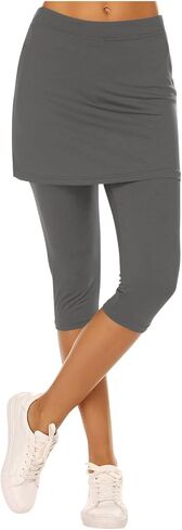 Skirted Leggings for Women Tennis Golf Skorts Capris Gym Yoga Athletic Skirt with Leggings Running Pickleball Clothing in Saudi Arabia