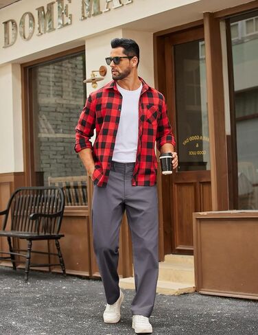 COOFANDY Mens Casual Pants Cotton Classic Fit Stretch Chino Pant Khaki Wrinkle Free Dress Slacks in Saudi Arabia