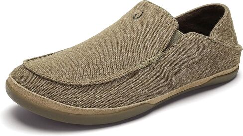OLUKAI Moloa Hulu Men's Wool-Blend Slippers, Soft & Heathered Knit Slip On Shoes, Suede Leather Foxing, Drop-In Heel Design in Kuwait
