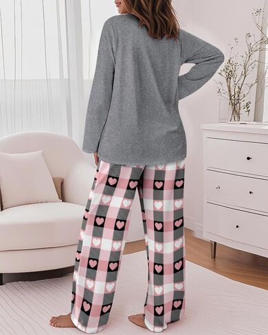 CHICME Womens Pajamas Sets 2 Piece Long Sleeve Lounge Set 2025 Loose Pants Pj Sets Loungewear with Pockets in Saudi Arabia