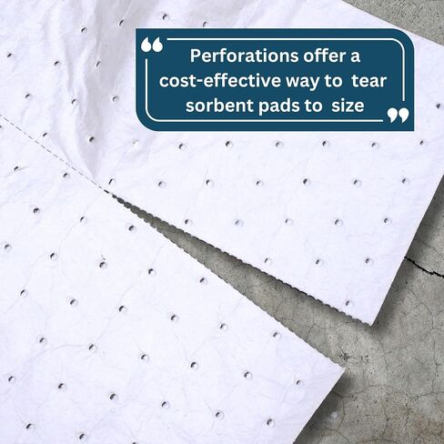Professional Grade Universal Sorbent Pads 15" x 18" Dimpled Perforated 100 Pads for Automotive, Garage, Industrial Spills (Gray) in Saudi Arabia
