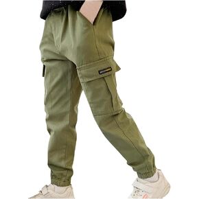 Boys Cargo Pants Teens Casual Baggy Athletic Jogger Trousers Kids School Uniform Y2K Sweatpant with Pockets in Saudi Arabia