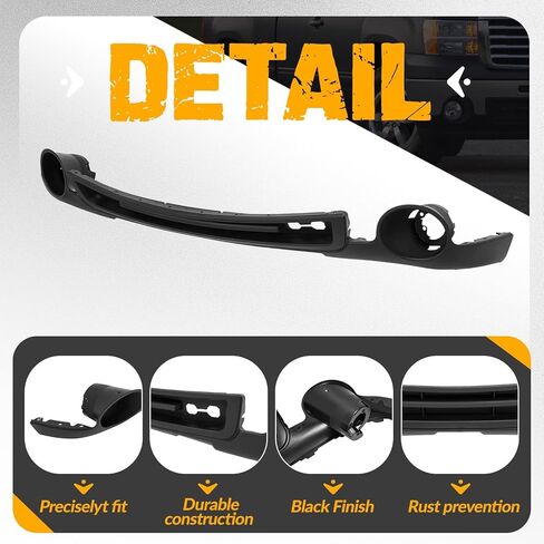 KUAFU Front Bumper Lower Valance Compatible with 2007-2013 GMC Sierra 1500 Replacement for 15131299 GM1015100 Air Dam Deflector w/Tow Hook Hole, Fog Light Holes & Grille Provision in Saudi Arabia