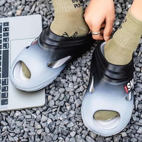 Men's Chunky - soled Clogs Garden Shoes, Lightweight Slip - On Slippers. Ideal for outdoor walking and summer beach outings. in Saudi Arabia