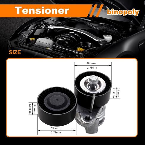 binopoly 39114 Drive Belt Tensioner Assembly With Pulley For 07-13 BMW 135I/335I/335IS/335XI/535I/535XI/M1 OE#89614 11287563927 11287563926 in Saudi Arabia
