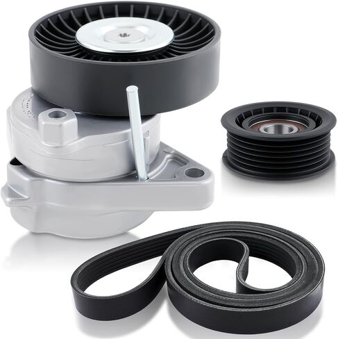 1122000970 Belt Tensioner with Idler Pulley Drive Belt 0002020019 0119979792 Compatible with M-ercedes C240 C280 C320 CL500 CLK320 CLK500 E320 G500 G500 ML55 SL500 SLK55 AMG in Saudi Arabia