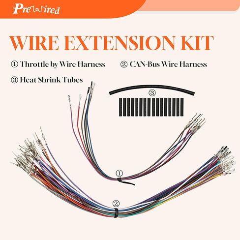 مجموعات تمديد الأسلاك من 14 بوصة إلى 16 بوصة من طرازات تمديد الأسلاك TBW TBW Throttle Tirling Extension for 2008-2013 Harley Touring Models with Batwing Fairing in Saudi Arabia