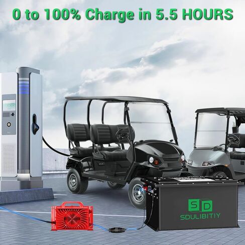 بطارية 48V 105AH Lithium Golf Golf Cart ، Smart 200A BMS المدمجة ، مع شاشة تعمل باللمس وتطبيق الهاتف المحمول ، 4000+ دورات LIFEPO4 قابلة لإعادة الشحن ، الحد الأقصى 10.24 كيلو وات ، مثالي لعربات الجولف in Kuwait