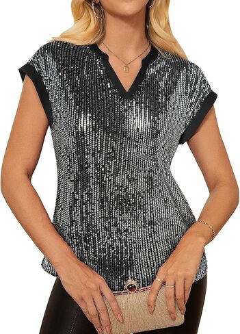 غريس كارين نساء ترتر قمم 2025 غلاف غلاف بريق بريق بريق الحزب بلوزات أرجل الخريف الخامس القمسيات الحفل الموسيقي in Kuwait