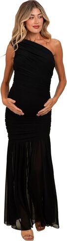Pinkblush Ruched Mesh One One Counter Maxi Dress in Saudi Arabia