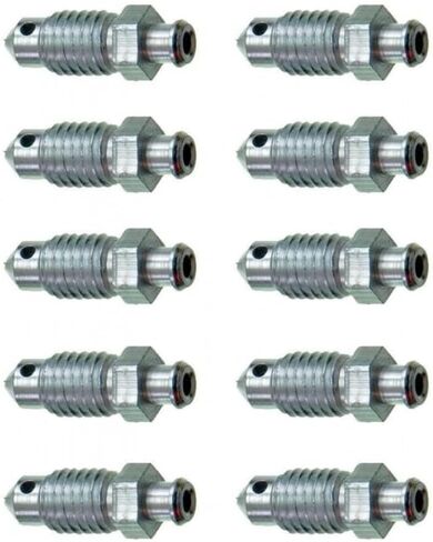 KarParts360 Brake Bleeder Screw | Treated Steel | Silver | 27.5MM Length | 1.5MM Thread Pitch | M10 by 1.5 Bolt Thread Size | Replacement for 18004702, J8129722 in Saudi Arabia
