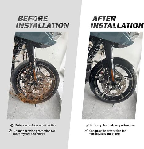 Hdbubalus دراجة نارية Fender Fender Mudguard Fit لـ Harley Touring Electra Road Street Road King Special 2024-Up (Gloss Black-19 Inch) in Saudi Arabia