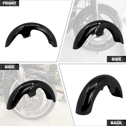 Hdbubalus دراجة نارية Fender Fender Mudguard Fit لـ Harley Touring Electra Road Street Road King Special 2024-Up (Gloss Black-19 Inch) in Saudi Arabia