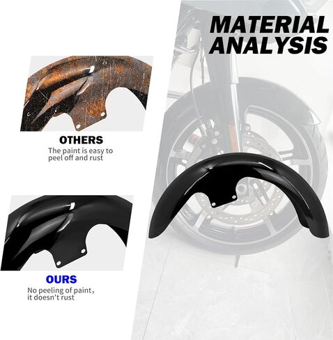 Hdbubalus دراجة نارية Fender Fender Mudguard Fit لـ Harley Touring Electra Road Street Road King Special 2024-Up (Gloss Black-19 Inch) in Saudi Arabia