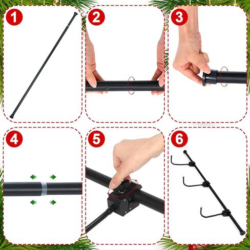 شماعات Geelin Front Door Garland لعيد الميلاد ، شماعات إكليل قابلة للتعديل مناسبة للأبواب المختلفة مع عدم وجود أظافر أو مسامير من الحديد الزهر الشاقة لعقد زخارف أكاليل عيد الميلاد (27.6 " - 47.2") in Saudi Arabia