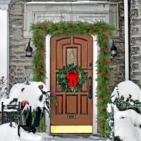شماعات Geelin Front Door Garland لعيد الميلاد ، شماعات إكليل قابلة للتعديل مناسبة للأبواب المختلفة مع عدم وجود أظافر أو مسامير من الحديد الزهر الشاقة لعقد زخارف أكاليل عيد الميلاد (27.6 " - 47.2") in Saudi Arabia