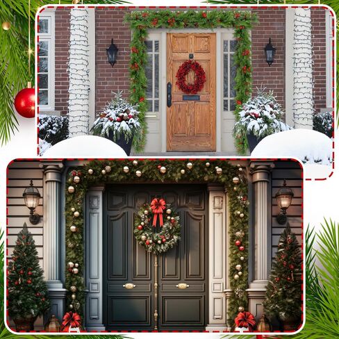 شماعات Geelin Front Door Garland لعيد الميلاد ، شماعات إكليل قابلة للتعديل مناسبة للأبواب المختلفة مع عدم وجود أظافر أو مسامير من الحديد الزهر الشاقة لعقد زخارف أكاليل عيد الميلاد (27.6 " - 47.2") in Saudi Arabia