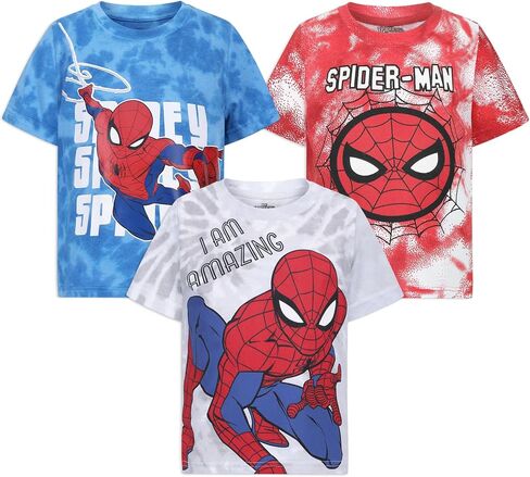 Marvel Spider-Man Boys Short Sleeve T-Shirt 3 Pack for Toddler and Big Kids in Saudi Arabia