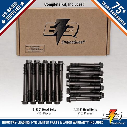 مجموعة الترباس الرأس لمدة 6.1L 7.0L 7.5L محركات V8 | 370 429 460 CID | 1968-1999 | الصلب الصلب | أكيام أجهزة رأس الأسطوانة الكاملة | استبدال مباشر in Kuwait