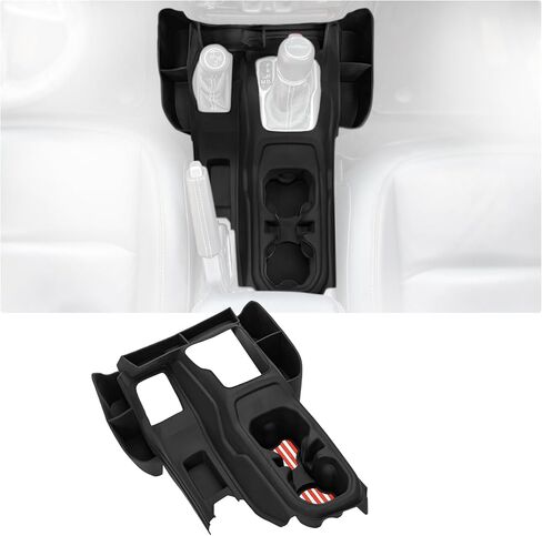 Center Console Gear Shift Side Tray & Cup Holder Organizer for Jeep Wrangler JL JLU 2018-2025 Gladiator JT 2020-2025, 2-in-1 Silicone Organizer Non-Slip Storage Insert Accessories in Saudi Arabia