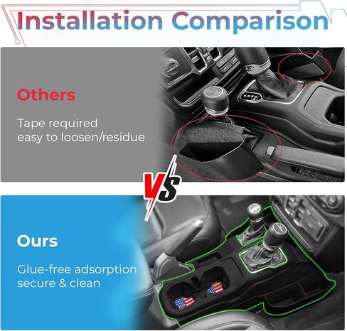 Center Console Gear Shift Side Tray & Cup Holder Organizer for Jeep Wrangler JL JLU 2018-2025 Gladiator JT 2020-2025, 2-in-1 Silicone Organizer Non-Slip Storage Insert Accessories in Saudi Arabia