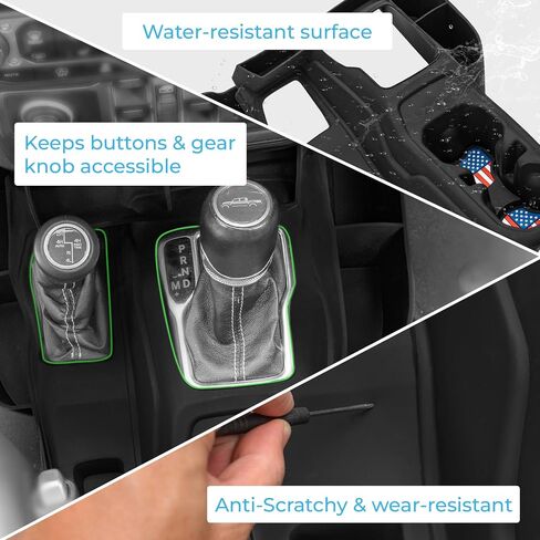 Center Console Gear Shift Side Tray & Cup Holder Organizer for Jeep Wrangler JL JLU 2018-2025 Gladiator JT 2020-2025, 2-in-1 Silicone Organizer Non-Slip Storage Insert Accessories in Saudi Arabia