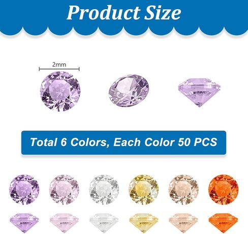 PH PandaHall 300pcs 6 Colors Cubic Zirconia Stone, 2mm Grade A Faceted CZ Diamante Rhinestone Gems Small Zirconia Gems Cabochons Loose Stones for Ring Earring Bracelet Nail Art DIY Jewelry Making in Saudi Arabia