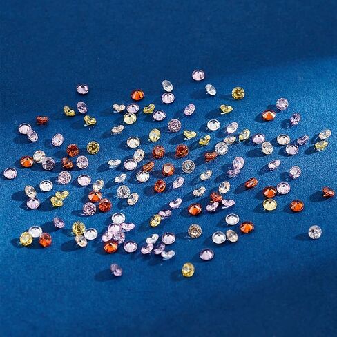 PH PandaHall 300pcs 6 Colors Cubic Zirconia Stone, 2mm Grade A Faceted CZ Diamante Rhinestone Gems Small Zirconia Gems Cabochons Loose Stones for Ring Earring Bracelet Nail Art DIY Jewelry Making in Saudi Arabia