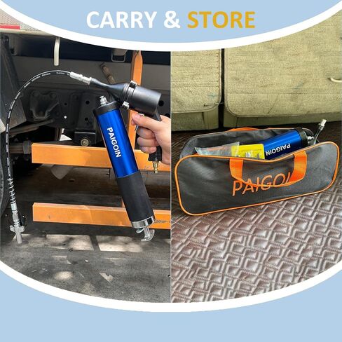 مجموعة Greas Gun Kit 8000 بوصة مربعة بوصات ثقيلة 14 أوقية مسدس القبضة مدافع الشحوم مع 19 "و 28" خرطوم فليكس الربيع ، مقرن سريع الإصدار ، محول 90 درجة ، نصيحة إبرة ، فوهتين ، 2 أنابيب التمديد in Kuwait